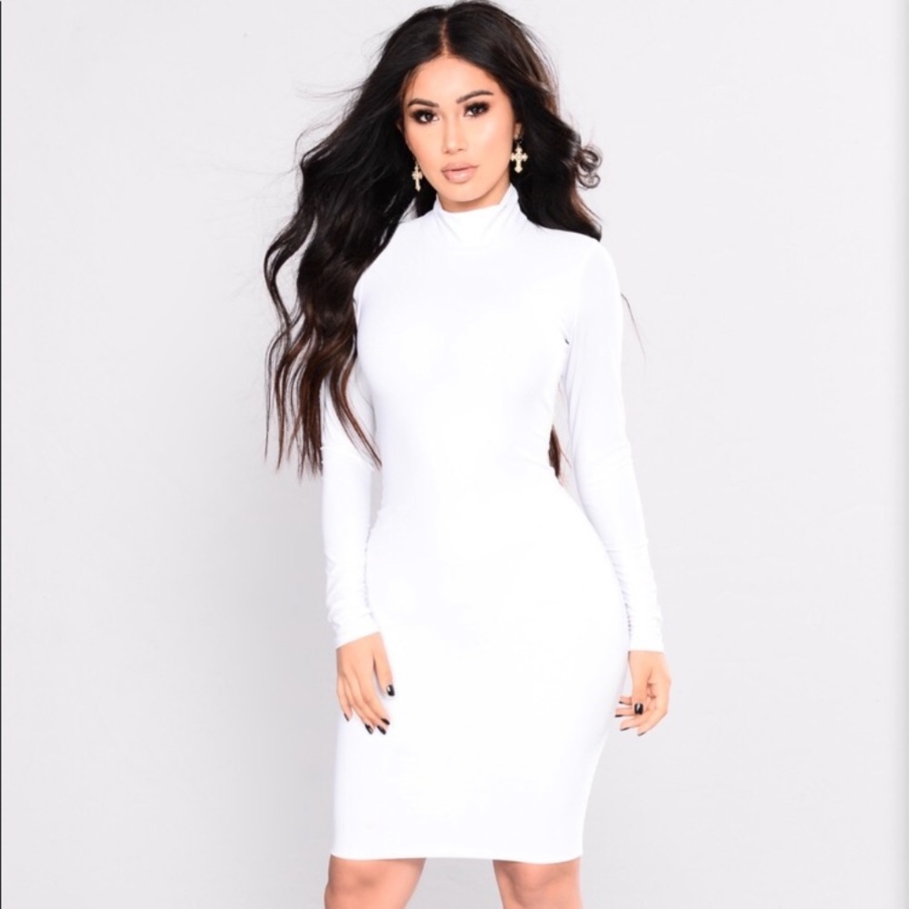 Fashion nova white dress L